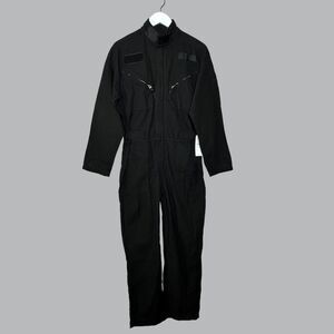RE/DONE Utility Straight Leg Cotton Coverall Jumpsuit Pockets Black Women XS NWT